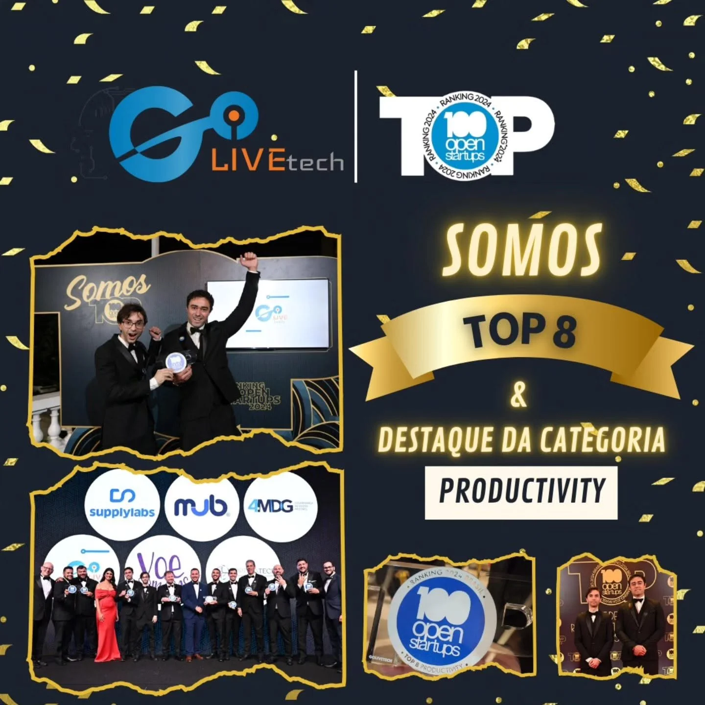 GoLiveTech - Top 10 das Melhores Empresas de Produtividade da Década pela 100 Open Startups em 2024